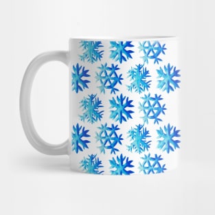 Blue Watercolor Snowflake Pattern Mug